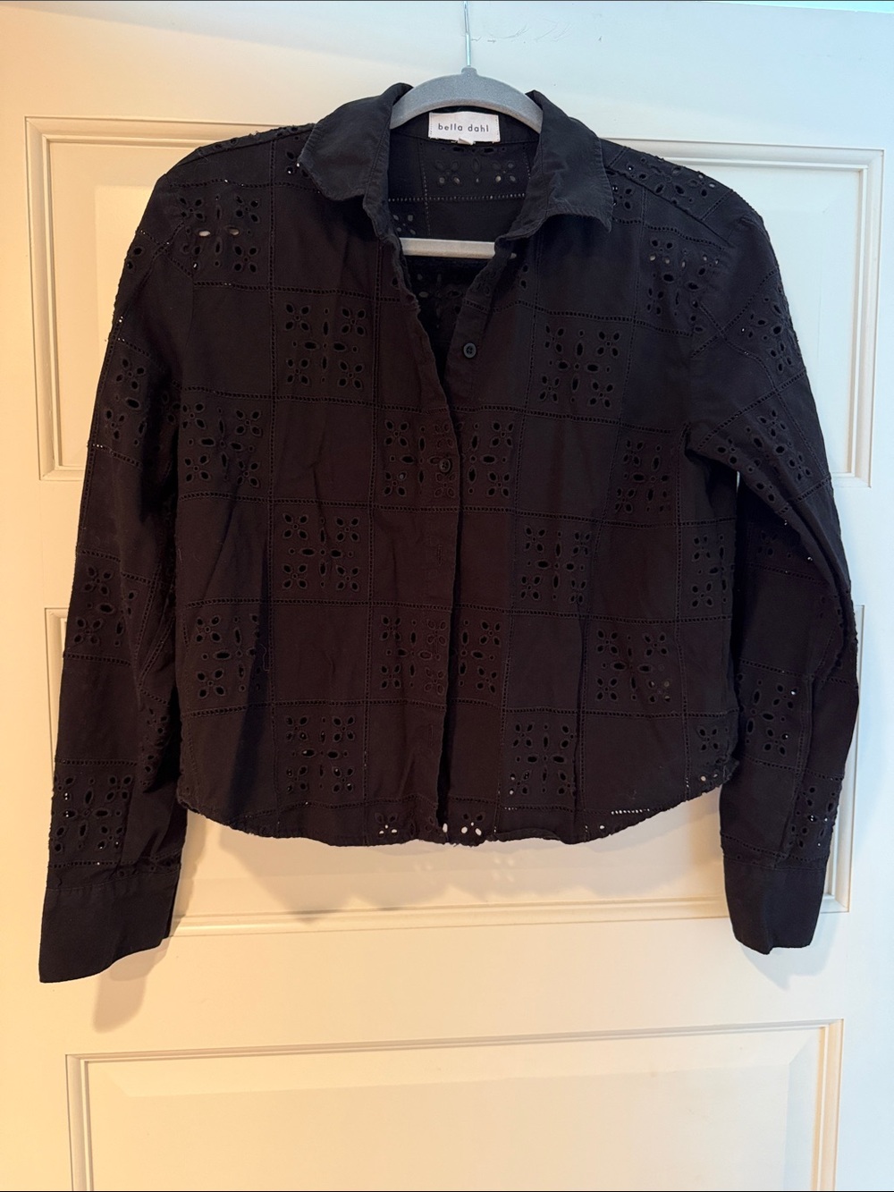 Bella Dahl Black Eyelet Button-Down Shirt